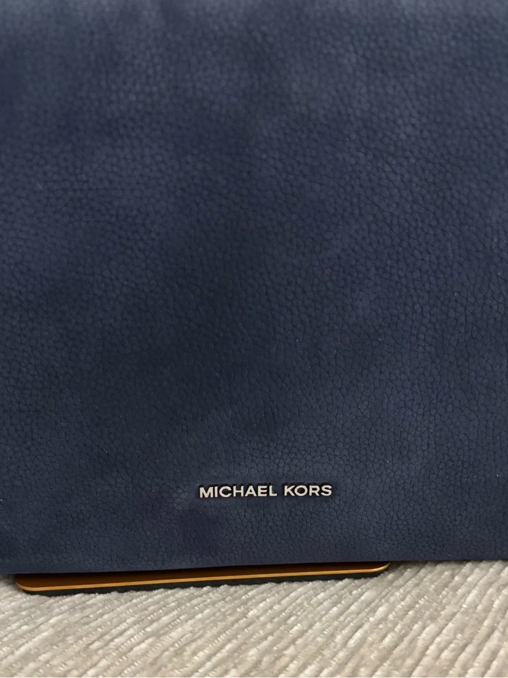Michael Kors Nolita Medium Convertible Leather Shoulder Bag NWT Navy